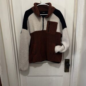 Stylish Color Block Teddy Jacket
